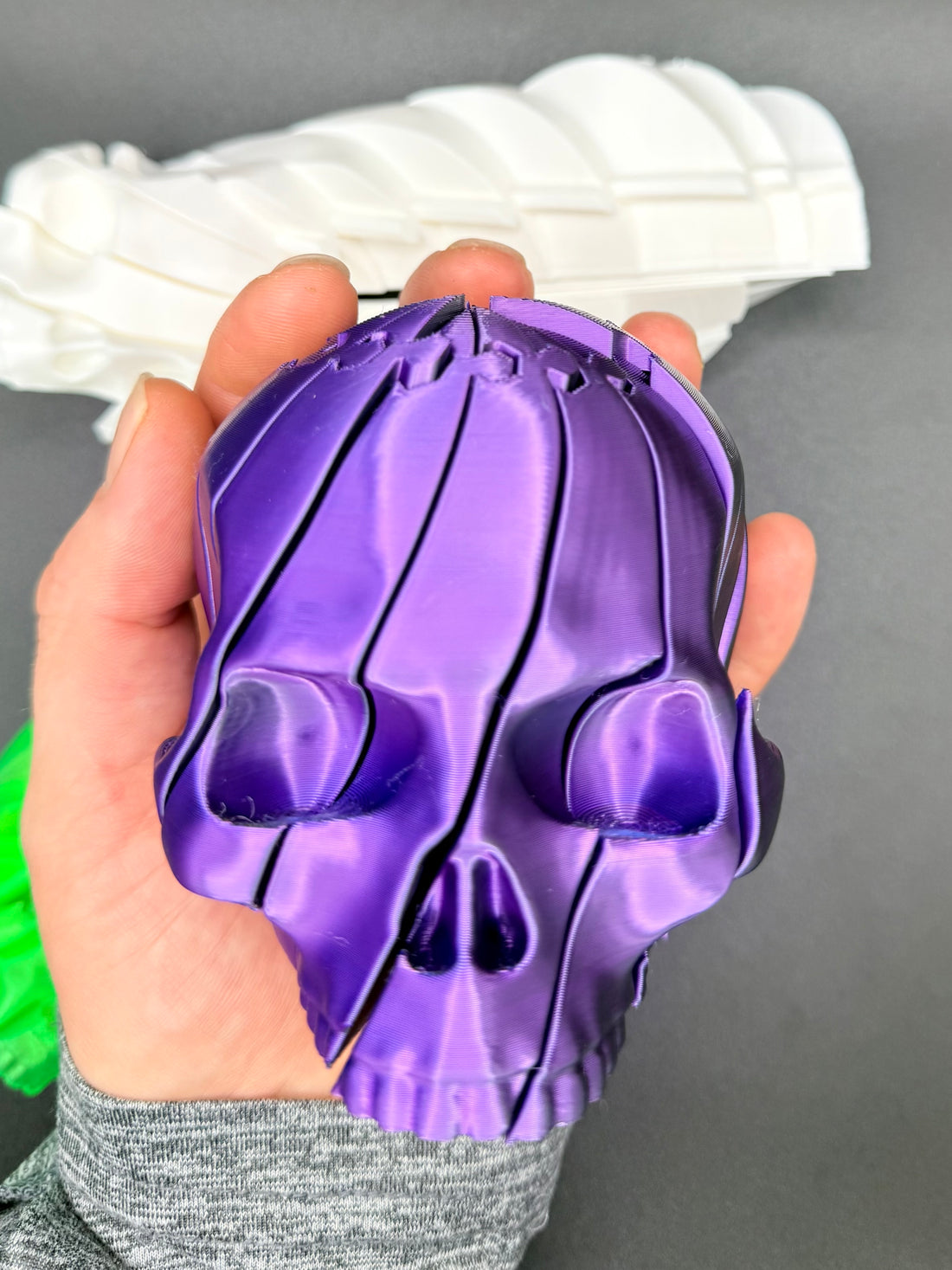 Twist & Turn Skull Fidget | Collapsing Skull Fidget Toy | Spiral Flow Sensory Fidget | 3D Printed Skull Fidget