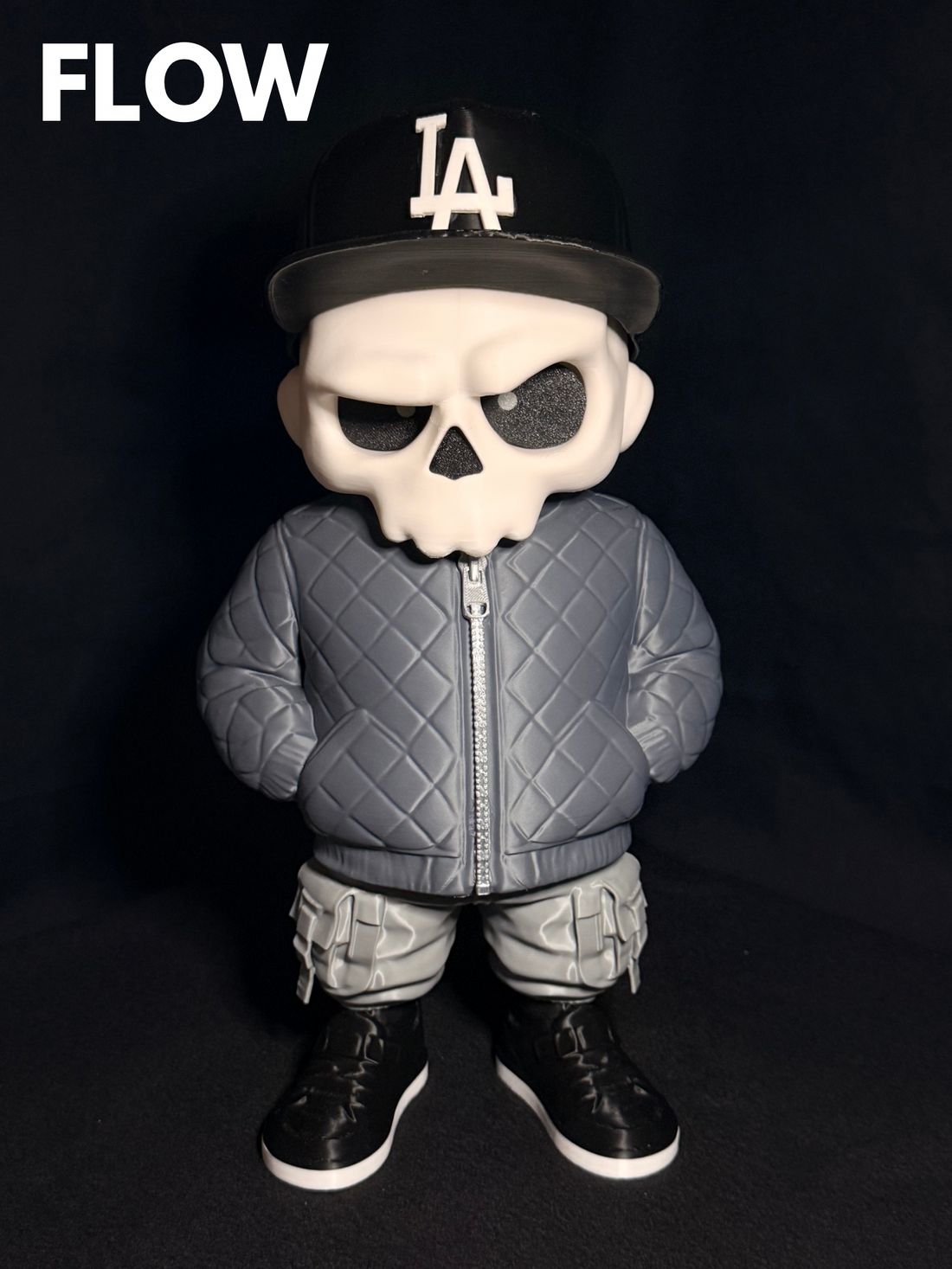 ZKULLS – Downtown Edition Monochrome Skull Sculpture | Flow or Angel | 27cm or 41cm Display Figure