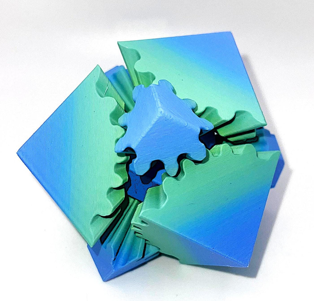 Gear Cube Fidget – 3D Printed Rotating & Shape-Shifting Cube Toy