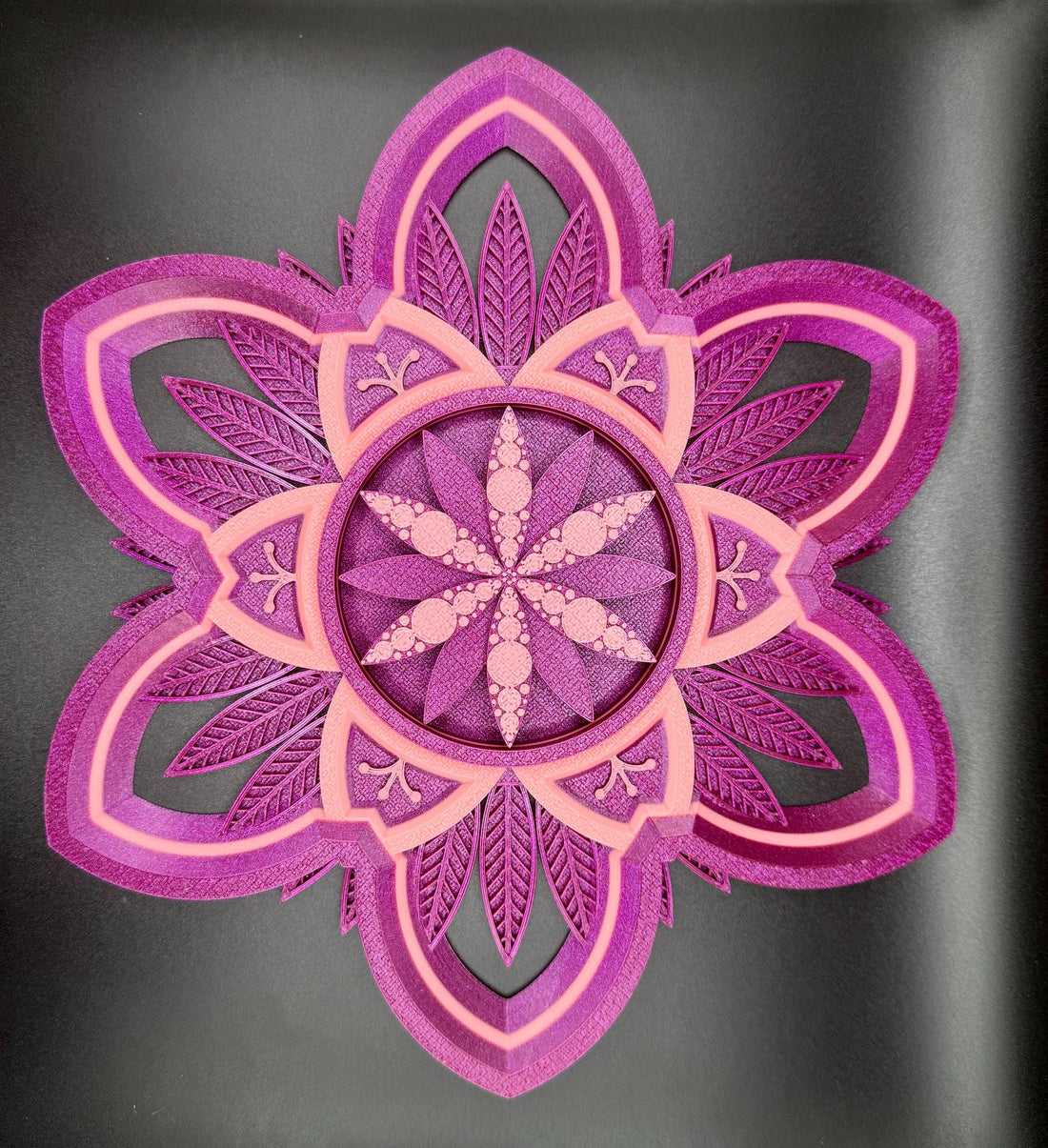 3D Printed Floral Wall Art – Modern Geometric Mandala Flower Décor