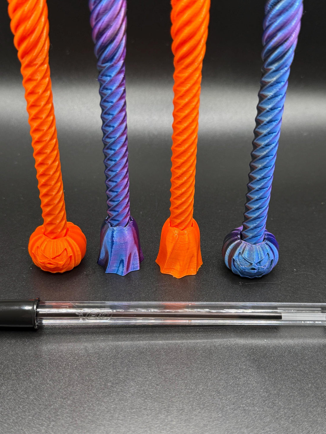 Halloween Twist Fidget Pen | Spinning Pumpkin or Ghost Top | Bic Ink Pen with Spiral Grip | Unique Desk Toy Gift