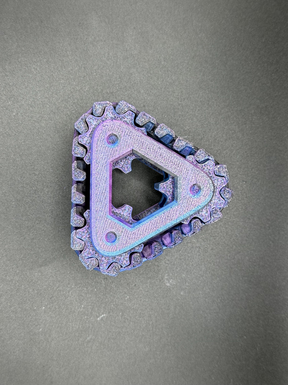 Tri-Track Fidget | Triangular Gear Track Spinner | Sturdy Handheld Fidget Toy | Unique EDC
